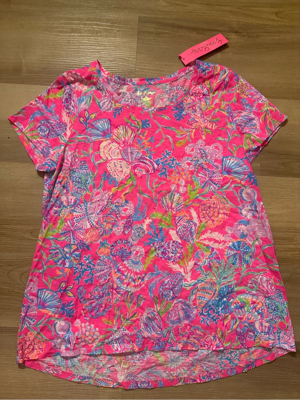 Lilly Pulitzer Pink Multi Floral Short-Sleeve Tee - Picture 3 of 10